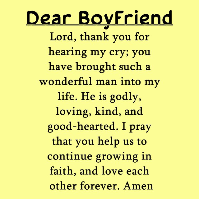 Prayer For Boyfriend Success