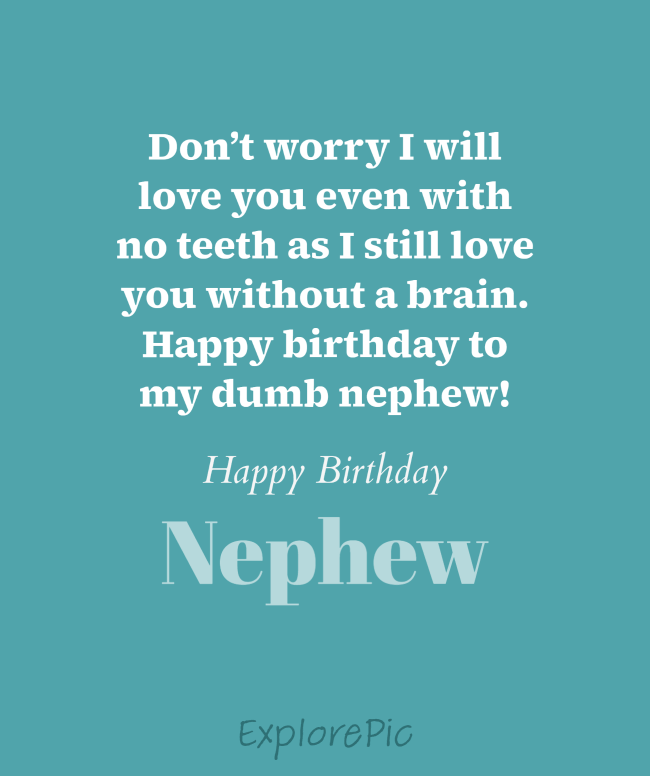 Funny Birthday Wishes for Nephew 1